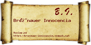 Brünauer Innocencia névjegykártya